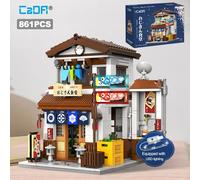 Cada LED ville Style japonais cantine maison Architecture blocs de construction fin de nuit cantine chiffres briques jouets pour enfant cadeaux no box