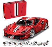 CADA Master C61042w Supercar 488 briques de construction, 3187/pièce, technique, grande voiture télécommandée, 1:8, MOC, modèle de voiture de sport, jouet pour adultes et adolescents