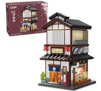 CaDA Master C66019W Kit de construction de maison Yakitori Izakaya de style japonais avec lumières, 1195 pièces modulaires idée cadeau pour adultes
