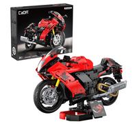 CaDA - Jeu de construction - Moto Suzuki Hayabusa - Échelle 1:6 - 1043 pièces - Dès 8 ans - Rouge