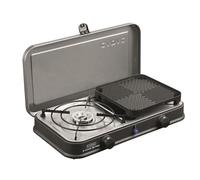 CADAC 2-Cook Grill Deluxe - 30 mBar - Grill de Table Portable pour Camping & Outdoor - 2 Zones de Cuisson - Avec Sac de Transport - Acier, Aluminium & Plastique - Gris