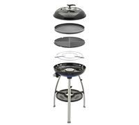 CADAC Carri Chef 50 BBQ/Dome Set + Poêle à Paella 50-30mbar - Barbecue à Gaz avec Surface de Cuisson ø46cm, Revêtement GreenGrill & Thermomètre - Sacs de Transport Inclus - Utilisation en extérieur