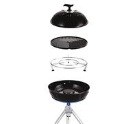 CADAC Grillo Chef 40 BBQ - 30 mbar - Barbecue de camping portable 40 cm avec grille GreenGrill antiadhésive - couvercle avec thermomètre et support pour casseroles