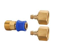 Cadac Raccord à dégagement Rapide (2 connexions) - Métal - en utilisant Un Double couplage sur 2 appareils différents - Couleur cuivre - Bleu - Barbecue