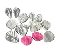 CADANIA Moules en Silicone à gâteau, Lot de 5 Moule en Silicone veinage de Fleurs Fondant Rose veiné Moule pour la décoration de gâteau