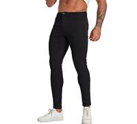 CadaSor Jean skinny pour homme, super extensible, coupe ajustée, pantalon classique à jambe fuselée, Noir , 48