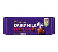 Cadbury Barres de Chocolat au Lait aux Fruits et aux Noisettes 200 g