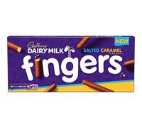 Cadbury Fingers Crossed Biscuits au Chocolat au Lait et Caramel Salé, 114g, Édition Spéciale avec Jeu Concours