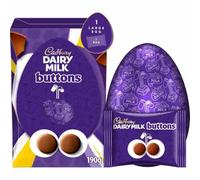 Cadbury Oeuf de Pâques en boutons géants en chocolat au lait laitier, 195 g