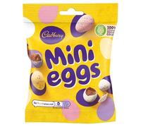 Cadbury Sac de Mini Oeufs en Chocolat 80g - Mini œufs en chocolat au lait solide dans une coquille de sucre croquante. Formes de Pâques.