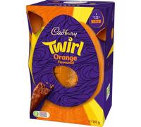 Cadbury Twirl Orange Grand œuf de Pâques avec 1 grand œuf et 1 barre de chocolat, 195 g (lot de 1)