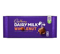 Cadbury Whole Nut, Dairy Milk Chocolat - Chocolat au lait crémeux avec des morceaux de noisette entiers - délicieuse bonbons au goût complet - Noix entière, 180 g