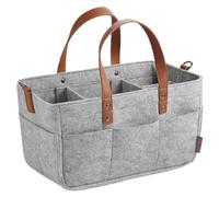 Caddie à couches pour bébé, organisateur de caddie à couches portable, sac en feutre pliable pour pépinière, panier pour bébé, organisateur de table langer pour et lingettes gris.