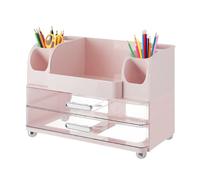 Caddie de beauté moderne - Grande étagère de rangement pour articles de toilette, support de maquillage de 25,4 cm avec compartiment, boîte à bijoux en bois, style organisateur de chambre à coucher, f
