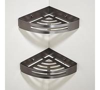 Caddie de douche d'angle, étagère salle bain, en acier inoxydable, mural, for cosmétiques, shampoing, panier rangement avec crochet, à épices, étagères cuisine durables(2,2 Layer)