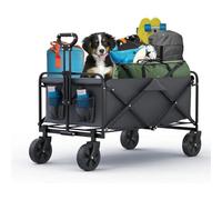 Caddie de Livres Chariots de Plage Pliables et avec Roues rotatives à 360°, Chariot Pliable Robuste, capacité 300 kg for Le Camping, Jardin, Sport, Shopping(Noir)
