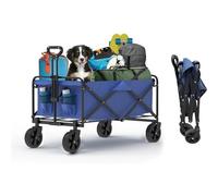 Caddie de Livres Chariots de Plage Pliables et avec Roues rotatives à 360°, Chariot Pliable Robuste, capacité 300 kg for Le Camping, Jardin, Sport, Shopping(Blue)