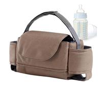 Caddie de poussette avec porte-gobelet | Sac d'allaitement compartimenté pour poussette avec sangles antidérapantes | Organisateurs de produits de soins infirmiers pour papier de soie, biberon, Hunya