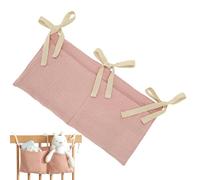 Caddie de rangement de chevet - Poches de lit en coton 39 x 20 cm, organisateur suspendu à 2 poches, design peu encombrant | Sac polyvalent pour chambre d'enfant, dortoir, entrée, bureau, accessoires
