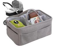 Caddie de rangement pour bébé - Panier à couches en tissu doux 38 x 25 x 18 cm avec poignée de transport, organisateur de poubelle portable, solution de tri spacieuse | Support de fournitures pour nou