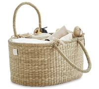 Caddie pour bébé 16x11x7 pouces, panier à couches en jonc de mer biologique avec poignées, organisateur pour la maison, la crèche, la voiture et les voyages