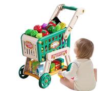 Caddie pour | Jouet Chariot de Courses et Accessoires de Cuisine pour | Jeu d'Imitation Cadeau Anniversaire Apprentissage Fête Garçon Fille Tout-Petit