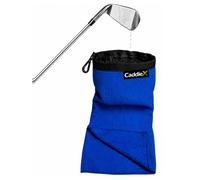 CaddieX Clubs de golf et sac de nettoyage de balle avec serviette intégrée, extérieur imperméable, doublure intérieure Clean Face Technology, lavable en machine, nettoie les fentes des clubs en