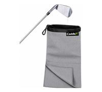 CaddieX Clubs de golf et sac de nettoyage de balle avec serviette intégrée, extérieur imperméable, doublure intérieure Clean Face Technology, lavable en machine, nettoie les fentes des clubs en
