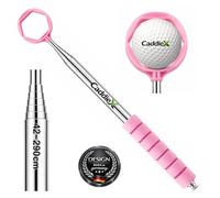 CaddieX Golf Ball Angel en acier inoxydable - Télescope 9 voies jusqu'à 2,90 m - Compact 42 cm - Poignée ergonomique souple - Système de préhension sécurisé à 6 pans - Canne à balle de golf Retriever