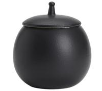 Caddy à thé en céramique Bocaux de stockage de thé en céramique, bocaux de stockage de nourriture de cuisine à domicile, petits pots scellés faits à la main, ornements de bureau Boîte à thé(Black)