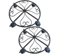 CADDY PLANT, 2PCS PLANT CADDY avec roues, supports en fer robustes et verrouillables extérieurs, 360 ° Rotation pour le support de parasol, bac à ordures, crosse de pluie, pot, supports extérieurs