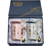 Cadeau 10 Ans de Mariage Etain 14oz Marbre Céramique Tasse, Romantiques Cadeau 10 Ans de Couple Mug pour Couple, Conception Originale 10 An-s Amoureux Mug avec Coffrets Cadea-ux, Ceramic Cups