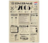 Cadeau 20 anniversaire - Cadeau d'anniversaire pour 20 femmes - Jolies cartes de vœux 20 ans anniversaire femmes et hommes - Décoration d'anniversaire 20 ans femme et homme - Carte 2005
