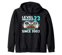 Cadeau 23 Anniversaire 23 Ans Gamer Niveau 23 Débloqué 2003 Sweat à Capuche