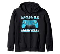 Cadeau 23 Anniversaire 23 Ans Gamer Niveau 23 Débloqué 2003 Sweat à Capuche
