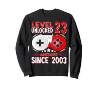 Cadeau 23 Anniversaire 23 Ans Gamer Niveau 23 Débloqué 2003 Sweatshirt