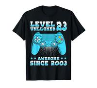 Cadeau 23 Anniversaire 23 Ans Gamer Niveau 23 Débloqué 2003 T-Shirt