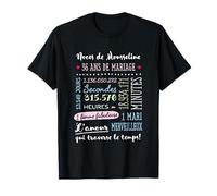 Cadeau 36 ans de mariage pour couple - Noces de Mousseline T-Shirt