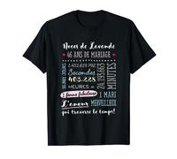 Cadeau 46 ans de mariage pour couple - Noces de Lavande T-Shirt