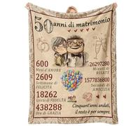 Cadeau 50 anniversaire de mariage, cadeaux de mariage en or, bonbonnières de 50 ans de mariage, cadeau de 50 ans de mariage, pour lui, 50e anniversaire de mariage, je t'aime couverture 157 x 132 cm
