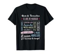 Cadeau 52 ans de mariage pour couple - Noces de Tourmaline T-Shirt