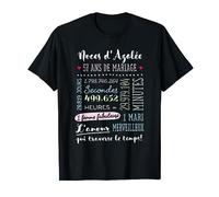 Cadeau 57 ans de mariage pour couple - Noces d'Azalée T-Shirt