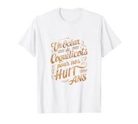 Cadeau 8 Ans Anniversaire de Mariage Noces de Coquelicot T-Shirt, Homme, Blanc, 6XL