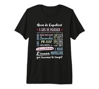 Cadeau 8 Ans de Mariage pour Couple - Noces de Coquelicot T-Shirt Haut de Gamme