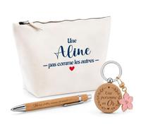 Cadeau Aline Pas comme Les Autres | Coffret Trousse, Stylo & Porte-clés Remerciement Femme