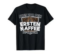 Cadeau « Alles vor Dem Kaffee ist d'urgence » T-Shirt Graphique avec Valeur, Homme, Noir, XL