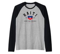 Cadeau ami haïti Drapeau haïti Port-au-Prince haïti Cadeau Manche Raglan