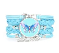 Cadeau, Amitié, Papillon, Défaut, Art, Ajustable, Cuir, Tressé, Bracelet