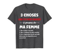 Cadeau Amoureux Copain Humoristique Humour Couple Jalousie T-Shirt, Homme, Chiné Foncé, 3XL