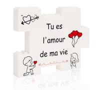 Cadeau Amoureux pour Son Copain Copine Mari Femme, Plaque Décorative en Forme de Puzzle, Idée Cadeau Amoureux pour Homme & Femme, Cadeaux Amour pour Couple Original Saint Valentin Noël Anniversaire